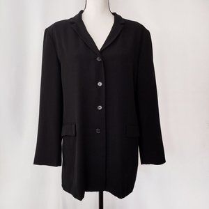 Vintage 1990s Max Studio Elegant Long Black Blazer
